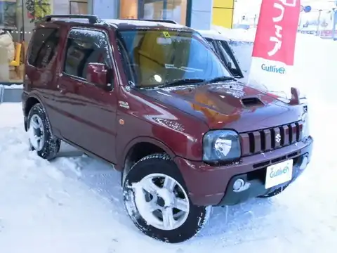 カタログ画像：ジムニー （JIMNY） ワイルドウインド 2007年11月 ABA-JB23W 660cc シャイニングレッドパール 燃費16.4km / l メイン