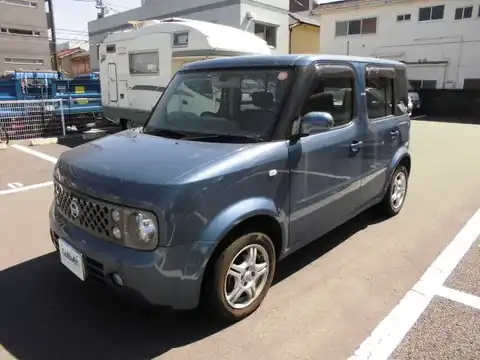 カタログ画像：キューブ （CUBE） １４Ｓ ＦＯＵＲ Ｖセレクション 2006年1月 DBA-BNZ11 1400cc マローブルー（ＴＰＭ） 燃費16.0km / l 外装