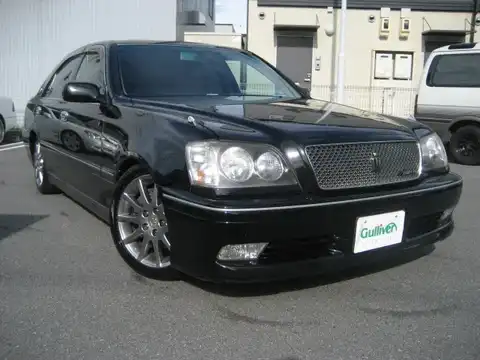 カタログ画像：クラウン （CROWN） アスリートＶプレミアム 2002年8月 GH-JZS171 2500cc ブラック 燃費9.2km / l メイン（その他）