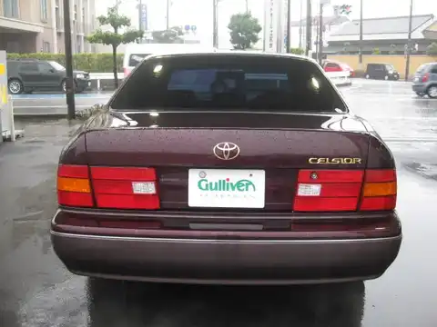 カタログ画像：セルシオ （CELSIOR） Ｂ仕様 ｅＲバージョン装着車 1997年7月 E-UCF20 4000cc ローズレッドマイカトーニングＧ 燃費8.2km / l バック