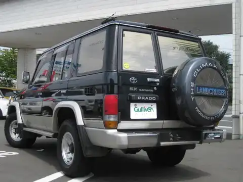 カタログ画像：ランドクルーザープラド （LAND CRUISER PRADO） ４ドア プラドＥＸワイド 1992年8月 Q-LJ78W 2400cc バック