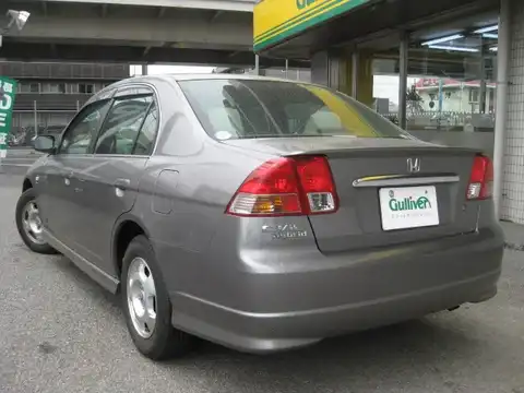 カタログ画像：シビックハイブリッド （CIVIC HYBRID） ベースグレード 2001年12月 ZA-ES9 1300cc チタニウム・メタリック 燃費29.5km / l バック