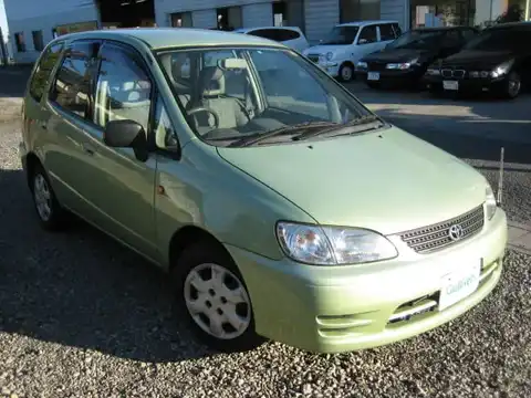 カタログ画像：カローラスパシオ （COROLLA SPACIO） Ｖパッケージ 1999年4月 GF-AE115N 1800cc イエローグリーンメタリックオパール 燃費11.4km / l メイン（その他）