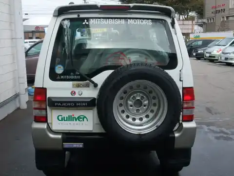 カタログ画像：パジェロミニ （PAJERO MINI） ＶＲ－Ⅱ 1996年6月 E-H56A 660cc フェアリーホワイト（Ｓ）／シンフォニックシルバー（Ｍ）・２トーン バック