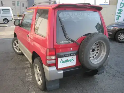 カタログ画像：パジェロミニ （PAJERO MINI） ＸＲ－Ⅱ 1996年6月 E-H51A 660cc パルマーレッド（Ｓ）／シンフォニックシルバー（Ｍ）・２トーン バック