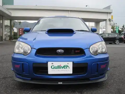 カタログ画像：インプレッサ （IMPREZA） ＷＲＸ ＳＴＩ スペックＣ １７インチタイヤ仕様車 2005年6月 GH-GDB 2000cc ＷＲブルー・マイカ 燃費10.2km / l フロント