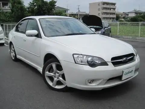 カタログ画像：レガシィＢ４ （LEGACY B4） ２．０Ｒ 2003年6月 TA-BL5 2000cc サテンホワイト 燃費13.4km / l メイン