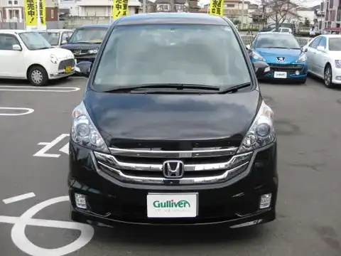 カタログ画像：ステップワゴン （STEPWAGON） スパーダＳ 2007年11月 DBA-RG1 2000cc プレミアムブラキッシュ・パール 燃費12.2km / l フロント