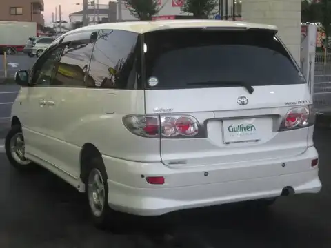 カタログ画像：エスティマハイブリッド （ESTIMA HYBRID） Ｇセレクション 2001年6月 ZA-AHR10W 2400cc ホワイトパールクリスタルシャイン 燃費18.0km / l バック