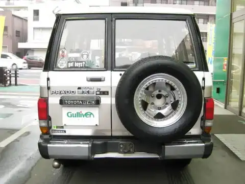 カタログ画像：ランドクルーザープラド （LAND CRUISER PRADO） ４ドア プラドＳＸ 1992年8月 Q-LJ78G 2400cc ホワイト バック