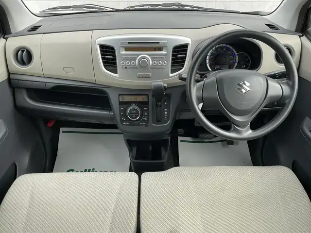 スズキ ワゴンＲ FX 岩手県 2014(平26)年 6.9万km シルキーシルバーメタリック 禁煙車/4WD/純正オーディオ/→CD/FM/AM/AUX/運転席シートヒーター/電動格納ミラー/冬タイヤホイール車載/〇ドアバイザー/〇フロアマット/〇取扱説明書