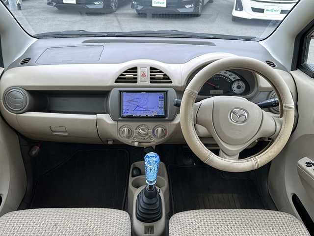 マツダ キャロル GS 山口県 2014(平26)年 6.9万km ブルーイッシュブラックパール3 純正７型ナビ/・ワンセグTV/・CD/社外マフラー/バックカメラ/社外14インチアルミホイール/リモコンキー/スペアキー１本/ドアバイザー/純正フロアマット/純正マフラー積込/保証書/取扱説明書