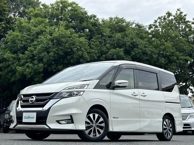 日産 セレナ ハイウェイスター Vセレクション 東京都 2018(平30)年 6万km ブリリアントホワイトパール 純正SDナビ（9インチ/MM518D-L）/・Bluetoothオーディオ/USBオーディオ/・フルセグTV/DVD/Blu-ray/SD/純正後席用モニター（フリップダウン式）/プロパイロット/インテリジェントアラウンドビューモニター/LEDヘッドランプ/ハンズフリーオートスライドドア（両側）/インテリジェントルームミラー/ビルトインETC/純正ドライブレコーダー（DJ4-D/前方）/取扱説明書/保証書/スペアキー1本