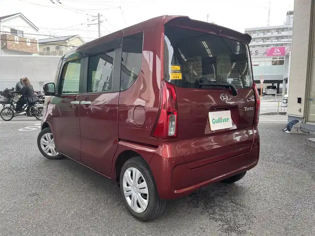ダイハツ タント X 大阪府 2021(令3)年 1.2万km ファイアークォーツレッドM ワンオーナー/メモリナビ/フルセグテレビ/バックカメラ/アイドリングストップ/スペアキー１本/ドアバイザー/プッシュスタート/片側パワースライドドア/ETC/LEDヘッドライト/ドライブレコーダー/コーナーセンサー前後/衝突被害軽減システム/新車保証書/取扱説明書