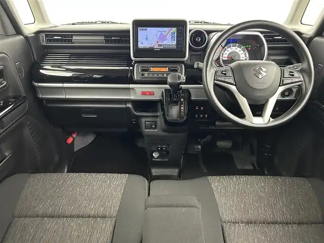 スズキ スペーシア カスタム HYBRID GS 千葉県 2021(令3)年 1.3万km ピュアホワイトP 禁煙車/デュアルカメラブレーキサポート/社外ナビ/・MDV-S709W/・CD/DVD/BT/フルセグTV/バックカメラ　/左側パワースライドドア/リヤコーナーセンサー/オートクルーズコントロール/車線逸脱警報機能/LEDヘッドライト/オートライト/オートハイビーム/D席シートヒーター/スマートキー/スペアキー/純正14インチAW