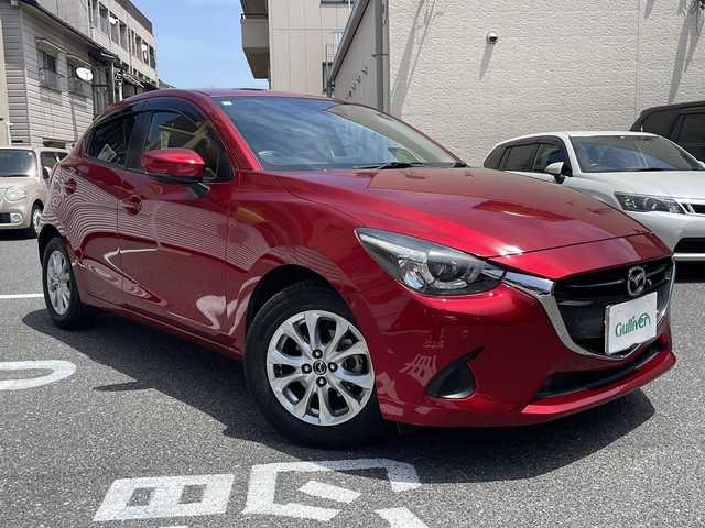 マツダ デミオ 15S 広島県 2019(平31)年 4.4万km ソウルレッドクリスタルM /登録時走行距離/　　　　　　　43658キロ/i-stop/純正ナビ/全方位モニター/地デジ/シートヒーター/スペアキー×１/ビルトインETC/新車時整備手帳/　　【保証書】/取扱説明書/