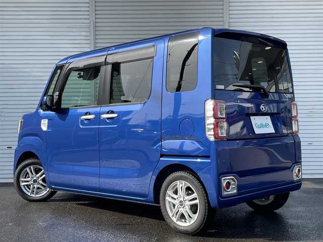 ダイハツ ウェイク G ターボ SA Ⅲ 福島県 2018(平30)年 1.7万km ブルーメタリック ワンオーナー/4WD/純正メモリーナビ/CD/DVD/SD/BT/USB/フルセグTV/社外14インチAW(純正AW＋夏タイヤ積込)/スマートアシスト３/パノラマモニター/両側パワースライドドア/アイドリングストップ/ステアリングリモコン/シートヒーター/バックカメラ/オートハイビーム/オートライト/LEDヘッドライト/フォグライト/ドライブレコーダー/プッシュスタート/ドアバイザー/フロアマット