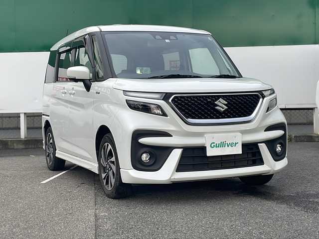 スズキ ソリオ バンディット HV MV 福島県 2020(令2)年 2.4万km ピュアホワイトP 衝突軽減ブレーキ/両側電動スライドドア/純正SDナビ/（DVD/FM/AM/Bluetooth/USB）/フルセグTV/全方位カメラ/レーンキープアシスト/コーナーセンサー/横滑り防止装置装置/前席シートヒーター/ETC/電動格納ミラー/LEDヘッドライト/オートライト/純正15インチAW/フロアマット/プッシュスタート/スペアキー