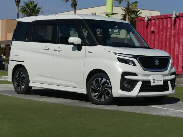 スズキ ソリオ バンディット HV MV 千葉県 2020(令2)年 2.4万km ピュアホワイトP 衝突軽減ブレーキ/両側電動スライドドア/純正SDナビ/（DVD/FM/AM/Bluetooth/USB）/フルセグTV/全方位カメラ/レーンキープアシスト/コーナーセンサー/横滑り防止装置装置/前席シートヒーター/ETC/電動格納ミラー/LEDヘッドライト/オートライト/純正15インチAW/フロアマット/プッシュスタート/スペアキー