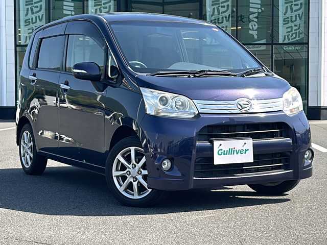 ダイハツ ムーヴ カスタム X 岡山県 2012(平24)年 9万km アーバンナイトブルークリスタルメタリック 社外ナビ　/盗難防止装置　/ＥＴＣ　/プッシュスタート　/純正フロアマット　/１４インチ純正アルミホイール　/純正ＬＥＤライト　/Bluetooth接続　/ＣＤ/ＤＶＤ再生　/スマートキー　/ＡＢＳ　/ＰＳ　/ＰＷ/ＡＡＣ