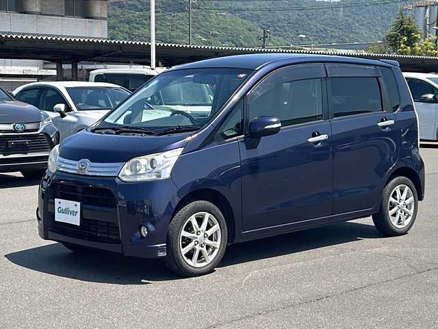 ダイハツ ムーヴ カスタム X 岡山県 2012(平24)年 9万km アーバンナイトブルークリスタルメタリック 社外ナビ　/盗難防止装置　/ＥＴＣ　/プッシュスタート　/純正フロアマット　/１４インチ純正アルミホイール　/純正ＬＥＤライト　/Bluetooth接続　/ＣＤ/ＤＶＤ再生　/スマートキー　/ＡＢＳ　/ＰＳ　/ＰＷ/ＡＡＣ