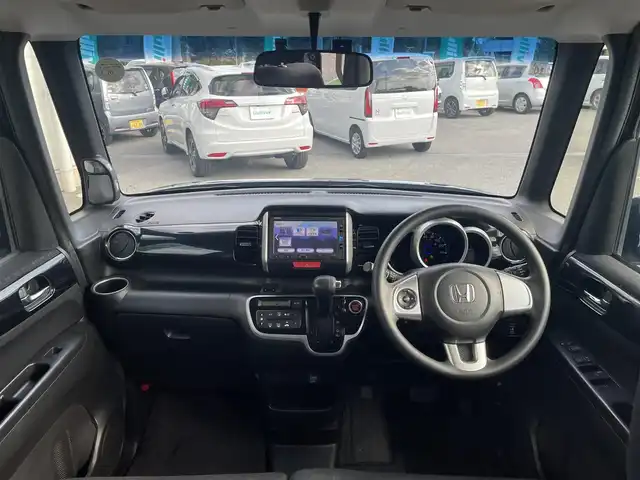 ホンダ Ｎ ＢＯＸ カスタム G Lパッケージ 兵庫県 2015(平27)年 14.1万km スマートブラック 取扱説明書/保証書/純正ナビ（AM/FM/CD/Bluetooth/VTR/ワンセグ/iPod/SD/AUX）/プッシュスタート/スマートキー×２/ドライブレコーダー前方/ETC/片側パワースライドドア/サンシェード/バックカメラ/純正フロアマット/純正アルミホイール/片側パワースライドドア/サンシェード