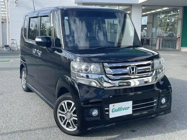 ホンダ Ｎ ＢＯＸ カスタム G Lパッケージ 兵庫県 2015(平27)年 14.1万km スマートブラック 取扱説明書/保証書/純正ナビ（AM/FM/CD/Bluetooth/VTR/ワンセグ/iPod/SD/AUX）/プッシュスタート/スマートキー×２/ドライブレコーダー前方/ETC/片側パワースライドドア/サンシェード/バックカメラ/純正フロアマット/純正アルミホイール/片側パワースライドドア/サンシェード