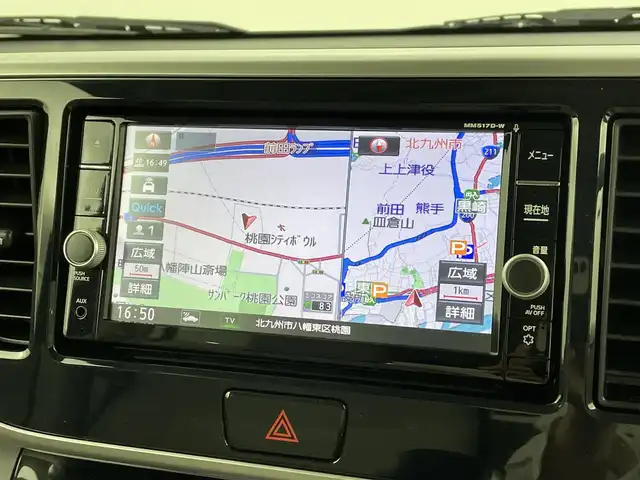 日産 デイズ ルークス X 福岡県 2017(平29)年 3.1万km ブラック 純正ナビ（ＢＴ，フルセグＴＶ）　/全方位カメラ　/ＥＴＣ　/前方ドライブレコーダー　/エマージェンシーブレーキ　/横滑り防止装置　/アイドリングストップ　/片側電動スライドドア　/プッシュスタート　/純正１５インチＡＷ