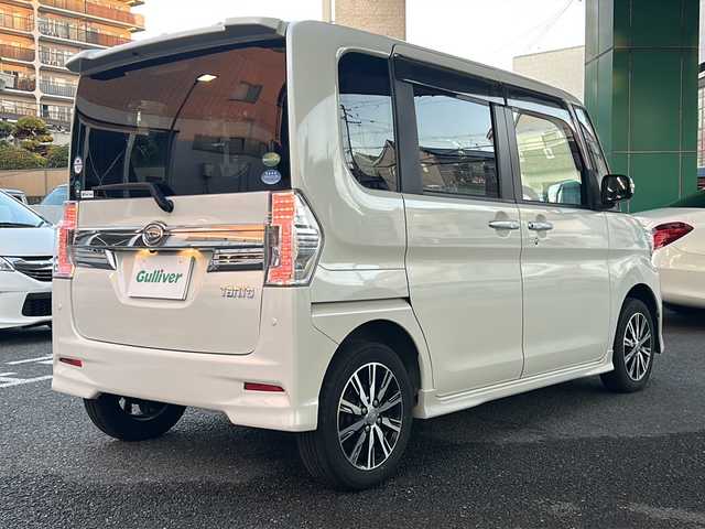 ダイハツ タント カスタム X トップED SAⅡ 大阪府 2015(平27)年 6.1万km パールホワイトⅢ 純正メモリナビ/フルセグテレビ/バックカメラ/プッシュスタート/片側パワースライドドア/衝突被害軽減システム/純正フロアーマット/ETC/保証書/取扱説明書