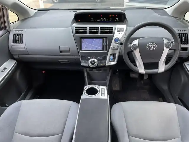 トヨタ プリウス α S 道央・札幌 2014(平26)年 11.3万km ブラック 登録時走行距離 112767km/ワンオーナー/寒冷地仕様/純正ディーラーOPナビ/(AM/FM/CD/DVD/BT)/ワンセグTV/バックカメラ/ステアリングスイッチ連動/オールオートウィンドウ/純正ドアバイザー/純正フロアマット/取説/保証書