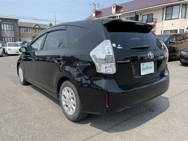 トヨタ プリウス α S 道央・札幌 2014(平26)年 11.3万km ブラック 登録時走行距離 112767km/ワンオーナー/寒冷地仕様/純正ディーラーOPナビ/(AM/FM/CD/DVD/BT)/ワンセグTV/バックカメラ/ステアリングスイッチ連動/オールオートウィンドウ/純正ドアバイザー/純正フロアマット/取説/保証書
