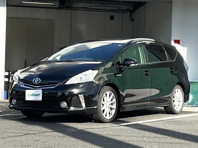 トヨタ プリウス α S ツーリングセレクション 京都府 2013(平25)年 8.8万km ブラック 〇Bluetooth/〇フルセグ/〇純正アルミ/〇スマートキー/〇AAC/〇LED/〇プッシュスタート/〇バックカメラ
