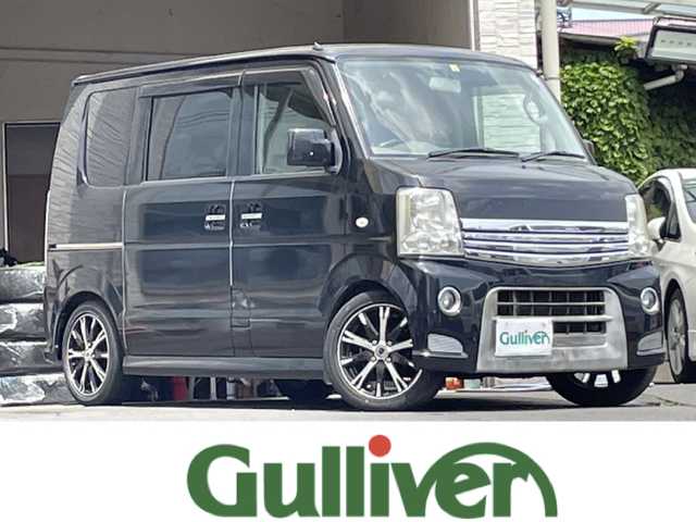 スズキ エブリィ ワゴン PZターボ 大分県 2012(平24)年 13.6万km ブルーイッシュブラックパール3 パワースライドドア /社外ナビ/地デジ/Bluetooth/社外15インチアルミホイール/社外フロアマット/社外ETC/ローダウン