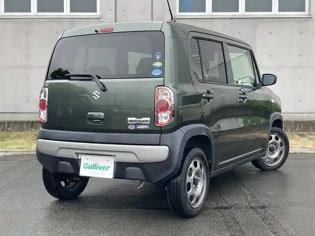 スズキ ハスラー G 静岡県 2017(平29)年 4.6万km クールカーキPM KENWOOD製社外オーディオ(U320)/　AM FM CD USB AUX/スマートキー2本/プッシュスタート/アイドリングストップ/ハロゲンヘッドライト/ベンチシート/電動格納ミラー/取扱説明書/保証書/レーダーブレーキサポート衝突軽減/ETC/シートヒーター(前席)