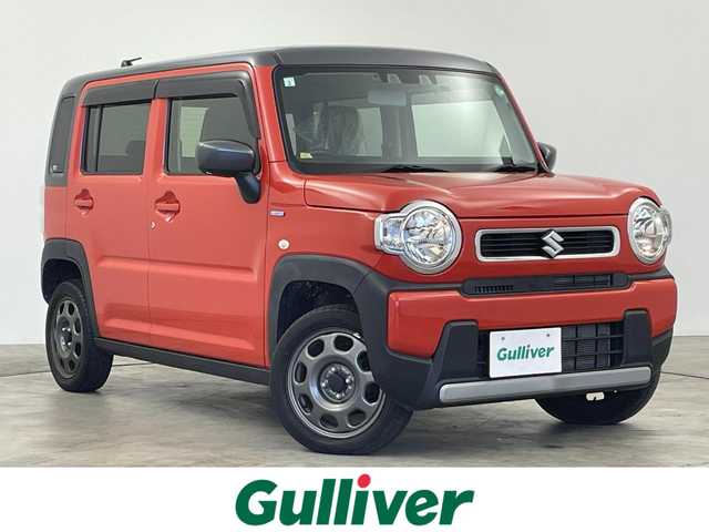 スズキ ハスラー HYBRID G 群馬県 2021(令3)年 2.1万km バーミリオンオレンジ/ガンメタリック2トーン 衝突被害軽減ブレーキ　社外７インチナビ　シートヒーター　コーナーセンサー　ステアリングリモコン　ＥＴＣ　スマートキー　プッシュスタート　横滑り防止装置　アイドリングストップ　盗難防止装置　禁煙車