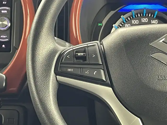 スズキ ハスラー HYBRID G 群馬県 2021(令3)年 2.1万km バーミリオンオレンジ/ガンメタリック2トーン 衝突被害軽減ブレーキ　社外７インチナビ　シートヒーター　コーナーセンサー　ステアリングリモコン　ＥＴＣ　スマートキー　プッシュスタート　横滑り防止装置　アイドリングストップ　盗難防止装置　禁煙車