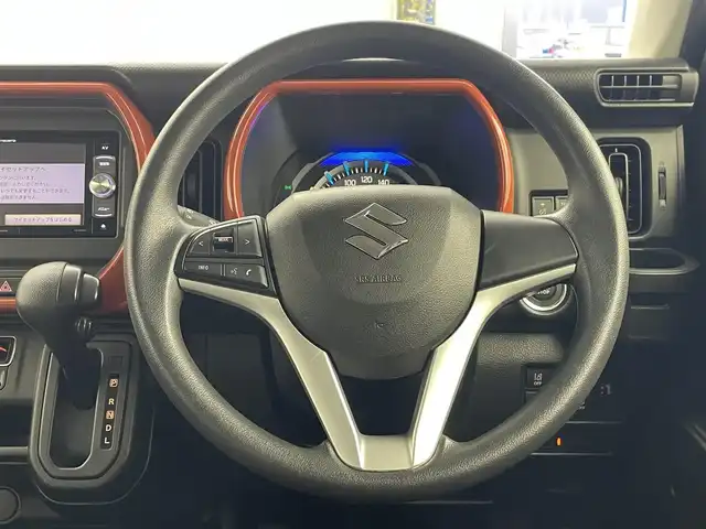 スズキ ハスラー HYBRID G 群馬県 2021(令3)年 2.1万km バーミリオンオレンジ/ガンメタリック2トーン 衝突被害軽減ブレーキ　社外７インチナビ　シートヒーター　コーナーセンサー　ステアリングリモコン　ＥＴＣ　スマートキー　プッシュスタート　横滑り防止装置　アイドリングストップ　盗難防止装置　禁煙車