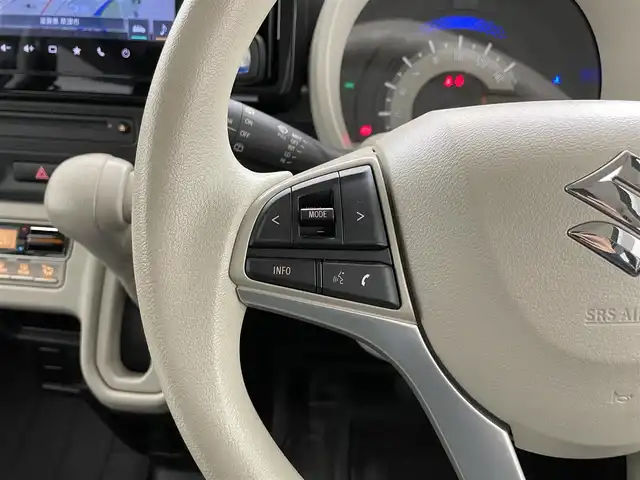 スズキ ワゴンＲ スマイル G 滋賀県 2022(令4)年 1.3万km オフブルーM 純正9インチナビ/・Bluetooth/USB/CD/DVD/フルセグTV/全方位カメラ/アイドリングストップ/前後コーナーセンサー/ABS/レーンアシストキープ/オートライト/オートハイビーム/ETC2.0/前後ドライブレコーダー/プッシュスタート/スマートキー