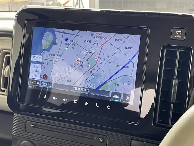 スズキ ワゴンＲ スマイル G 滋賀県 2022(令4)年 1.3万km オフブルーM 純正9インチナビ/・Bluetooth/USB/CD/DVD/フルセグTV/全方位カメラ/アイドリングストップ/前後コーナーセンサー/ABS/レーンアシストキープ/オートライト/オートハイビーム/ETC2.0/前後ドライブレコーダー/プッシュスタート/スマートキー