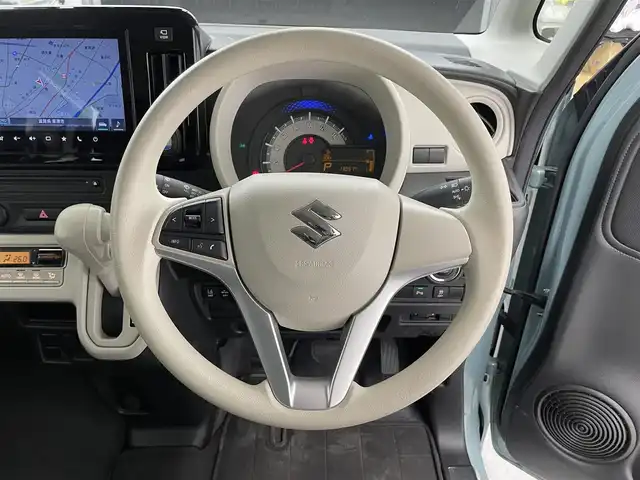 スズキ ワゴンＲ スマイル G 滋賀県 2022(令4)年 1.3万km オフブルーM 純正9インチナビ/・Bluetooth/USB/CD/DVD/フルセグTV/全方位カメラ/アイドリングストップ/前後コーナーセンサー/ABS/レーンアシストキープ/オートライト/オートハイビーム/ETC2.0/前後ドライブレコーダー/プッシュスタート/スマートキー