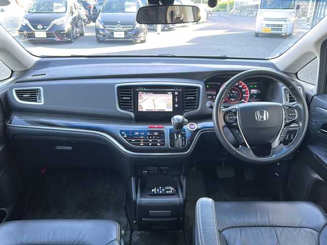 ホンダ オデッセイ アブソルート EX 大阪府 2015(平27)年 7.9万km ホワイトオーキッドパール ワンオーナー　衝突軽減システム　両側パワースライドドア　純正ナビ　全周囲カメラ　フルセグＴＶ　ＤＶＤ　ＣＤ　Ｂｌｕｅｔｏｏｔｈ　ＨＤＭＩ　フリップダウンモニター　Ｐアシスト　ＢＳＭ　レーダークルコン　ドライブレコーダー　2列目サンシェード　ETC　プッシュスタート　スマートキー　スペアキー　取扱説明書　保証書　