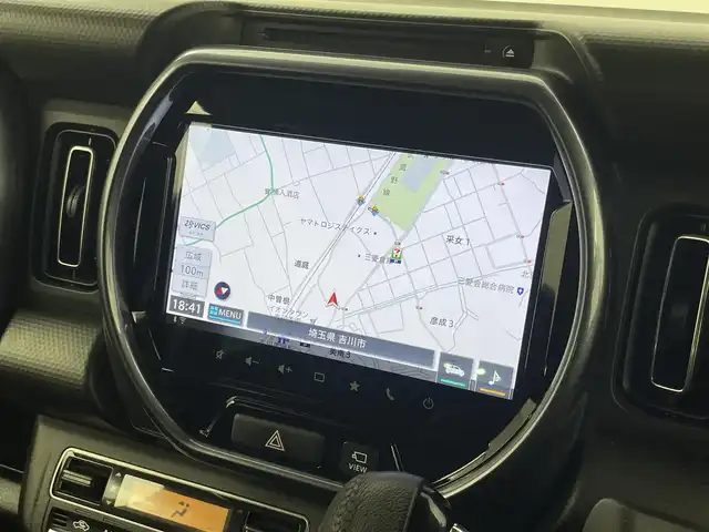 スズキ ハスラー Jスタイル 埼玉県 2021(令3)年 2.1万km デニムブルー ガンメタリック 2トーン 純正９インチナビ　全方位モニター　ビルトインＥＴＣ　セーフティサポート　ミラー型ドラレコ　シートヒーター　純正アルミホイール　スマートキー　プッシュスタート　オートライト　ＬＥＤヘッドライト　地デジ