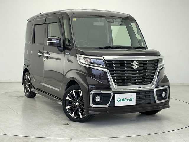 スズキ スペーシア カスタム HYBRID XS 千葉県 2018(平30)年 4万km アーバンブラウンパールメタリック 社外ナビ　AVIC-RZ801（フルセグTV　BT　Bluetooth　CD　DVD　SD）/バックカメラ/両側パワースライドドア　/前方ドライブレコーダー コムテックDC-DR401/ETC/ステアリングリモコン/デュアルセンサーブレーキサポート　/車線逸脱警告　/ハーフレザーシート/運転席シートヒーター/LEDヘッドライト　/LEDフォグランプ/プッシュスタート/スマートキー/スペアキー/後席サーキュレーター/後席サンシェード/純正アルミホイール15インチ/純正フロアマット/純正ドアバイザー