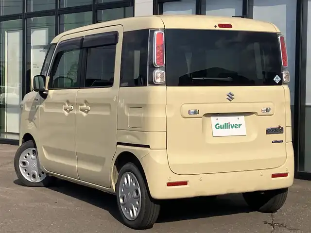 スズキ スペーシア HYBRID X 道南・函館 2021(令3)年 2.2万km シフォンアイボリーM /純正ナビ//フルセグＴＶ//全周囲カメラ//シートヒーター//両側パワースライドドア//ヘッドアップディスプレイ//衝突被害軽減ブレーキ//車線逸脱警報//オートハイビーム//コーナーセンサー//アイドリングストップ