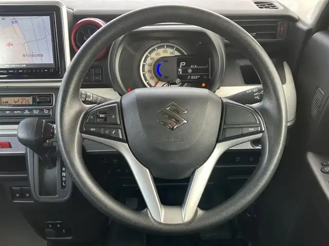 スズキ スペーシア HYBRID X 道南・函館 2021(令3)年 2.2万km シフォンアイボリーM /純正ナビ//フルセグＴＶ//全周囲カメラ//シートヒーター//両側パワースライドドア//ヘッドアップディスプレイ//衝突被害軽減ブレーキ//車線逸脱警報//オートハイビーム//コーナーセンサー//アイドリングストップ