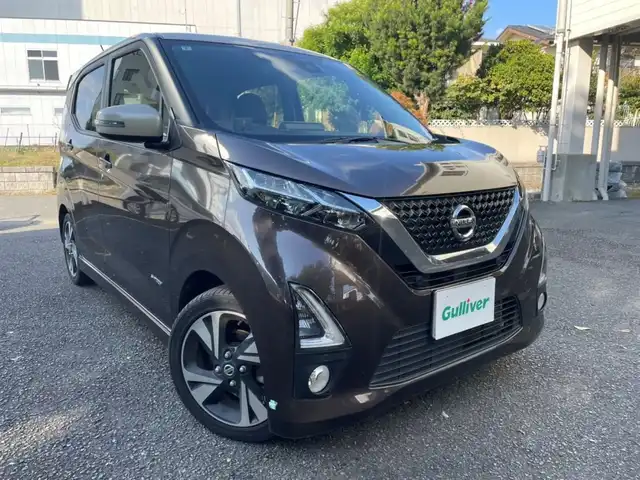 日産 デイズ HWS G ターボ プロパイロットED 山口県 2020(令2)年 2.7万km フローズンバニラパール/アッシュブラウンM プロパイロット/エマージェンシーブレーキ/純正メモリナビ・フルセグTV/　CD/DVD/SD/Bluetooth/アラウンドビューモニター/踏み間違い衝突防止アシスト/車線逸脱防止支援システム/車線逸脱警報/純正１５インチアルミホイール/プッシュスタート/スマートキー×２/ETC/新車時保証書/取扱説明書