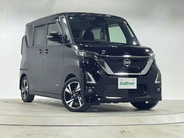 日産 ルークス HWS Gターボ プロパイロットED 神奈川県 2022(令4)年 3万km ブラック 純正9インチナビ/AM/FM/CD/DVD/フルセグ/Bluetooth/アラウンドビューモニター/プロパイロット/追従クルーズコントロール/レーンキープアシスト/エマージェンシーブレーキ/オートマチックハイビーム/オートライト/LEDヘッドライト/ETC/快適パックA/・プラズマクラスター技術搭載リヤシーリングファン /・パーソナルテーブル/・カップホルダー/・USBソケット/・ロールサンシェード/・撥水加工シート/前方ドライブレコーダー/前後コーナーセンサー/両側パワースライドドア/アイドリングストップ
