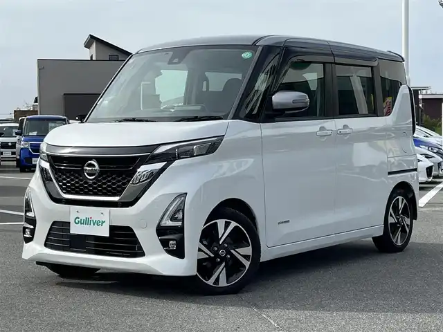 日産 ルークス HWS Gターボ プロパイロットED 奈良県 2020(令2)年 4万km チタニウムグレーM/シルキーホワイト 純正9インチナビ（MM320D-L）/（フルセグ/BT/CD/DVD)/プロパイロット/アラウンドビューモニター/レーダークルーズコントロール/衝突軽減システム/レーンキープアシスト/前後コーナーセンサー/両側パワースライドドア/後席サンシェード/ETC/純正15インチAW/保証書/取り扱い説明書
