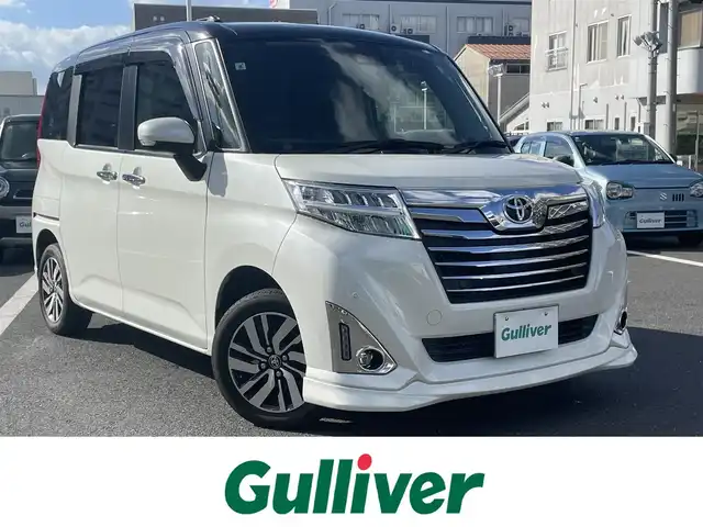 トヨタ ルーミー カスタムG 島根県 2019(令1)年 4.4万km ブラックマイカメタリック/パールホワイト2トーン 純正９インチＳＤナビ/フルセグＴＶ・Ｂｌｕｅｔｏｏｔｈ　/バックカメラ　/両側パワースライド/ビルトインＥＴＣ2.0　/前後ドラレコ　/クルーズコントロール　/純正LEDヘッドライト/オートマチックハイビーム/スマートキー/プッシュスタート/前後コーナーセンサー　/レーンアシスト/衝突被害軽減システム/横滑り防止装置/純正フロアマット/保証書/取扱説明書/スペアキー1本