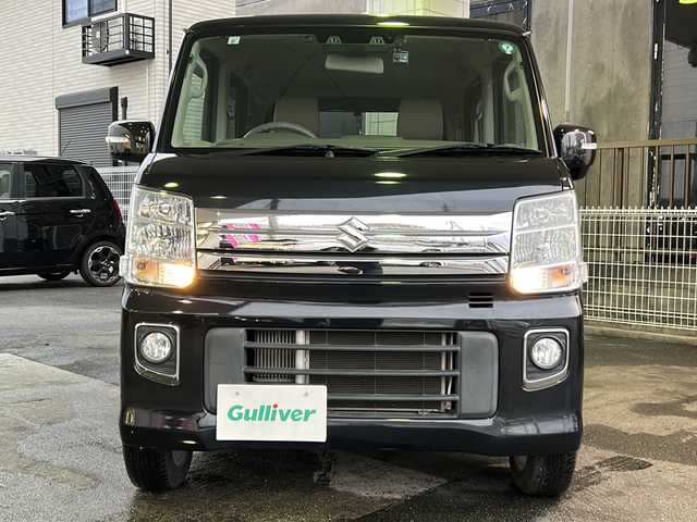 スズキ エブリィ ワゴン PZターボ スペシャル 京都府 2021(令3)年 8.6万km ブルーイッシュブラックパール3 ワンオーナー/7インチSDナビ/TV/AHB/純正14インチアルミホイール/純正フロアマット/前後ドラレコ/スマートキー2本/両側パワースライドドア/Bluetooth/ETC/ターボ/フォグランプ/パーキングソナー/パワーステアリング/衝突軽減システム